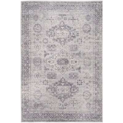 The Rugs Montana Grey Cream Oriental Area Rug And Runner Soft Durable Pet Friendly Easy To Clean Living Room Bedroom 4050 - image 1