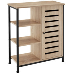 Tectake Sideboard    - Industrial Wood Light, Oak Sonoma Door Hinge On The Right - thumbnail 1