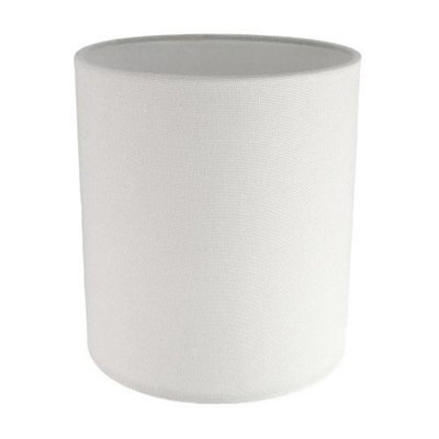 Happy Homewares Contemporary And Elegant Ivory White Linen Fabric 18Cm High Cylinder Lamp Shade - image 1
