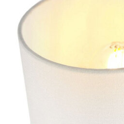 Happy Homewares Contemporary And Elegant Ivory White Linen Fabric 18Cm High Cylinder Lamp Shade - thumbnail 3