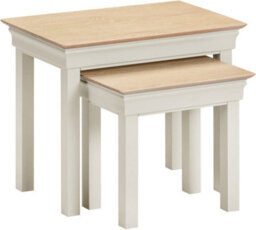 Seconique Bordeaux Nest Of 2 Tables Ivory And Oak  Fully Assembled - thumbnail 2