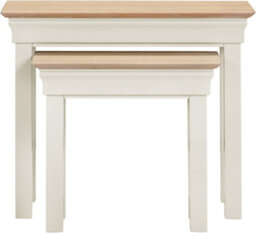Seconique Bordeaux Nest Of 2 Tables Ivory And Oak  Fully Assembled - thumbnail 3