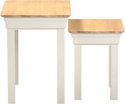 Seconique Bordeaux Nest Of 2 Tables Ivory And Oak  Fully Assembled - thumbnail 5