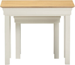 Seconique Bordeaux Nest Of 2 Tables Ivory And Oak  Fully Assembled - thumbnail 4