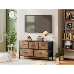 5-Drawer Fabric Dresser  Vintage Design For Ample Storage Solutions - thumbnail 3