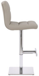 Lamboro Allegro Deluxe Kitchen Bar Stool, Faux Leather, Height Adjustable With Backrest, Breakfast & Home Barstool, Slate Grey - thumbnail 4