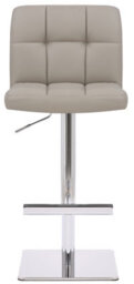 Lamboro Allegro Deluxe Kitchen Bar Stool, Faux Leather, Height Adjustable With Backrest, Breakfast & Home Barstool, Slate Grey - thumbnail 2