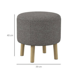 Wyld Haus Roli Linen-Look Light Grey Round Storage Ottoman 39 X 39 X 40 Cm - thumbnail 4