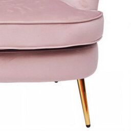 Fwstyle Pink Velvet Padded Cushioned Tub Chair Armchair - thumbnail 2