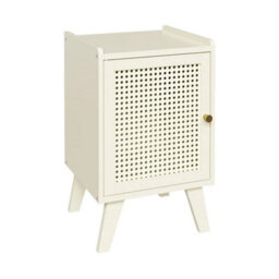 Bedside Table Nightstand Bamboo Storage Cabinet Bedroom Organizer Home Furniture - thumbnail 4