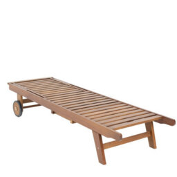 Charles Bentley Fsc Acacia Wooden Reclining Sun Lounger With Pull Out Tray - thumbnail 7