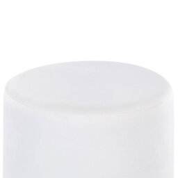 Beliani Velvet Round Pouffe In Ivory-White With Gold Trim, 39Cm Diameter, Compact Footstool - thumbnail 3