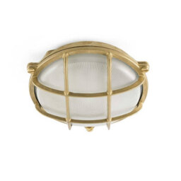 Luminosa Lighting Luminosa Noray 1 Light Outdoor Bulkhead Wall Light Brass Ip65, E27 - thumbnail 2