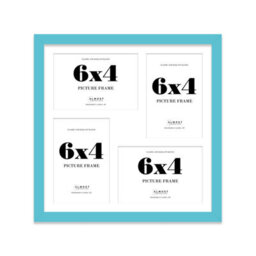12X12 Inch 4 Opening Photo Collage Frame, Display Four 6X4 Inch Photos, Multi Aperture Family Picture Frame, Turquoise - thumbnail 2