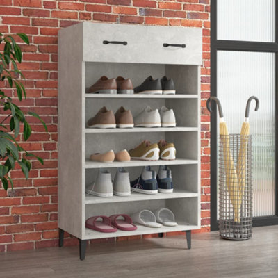 Berkfield Shoe Cabinet Concrete Grey 60X35X105 Cm Engineered Wood - image 1
