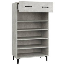 Berkfield Shoe Cabinet Concrete Grey 60X35X105 Cm Engineered Wood - thumbnail 7