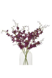 Purple Cymbidium Spray - Elegant Faux Orchid Floral Decor - thumbnail 3