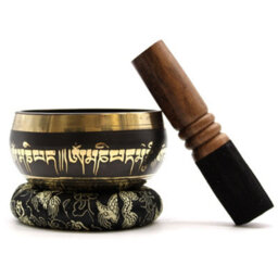 Lotus Flower Singing Bowl Set Gold - thumbnail 2