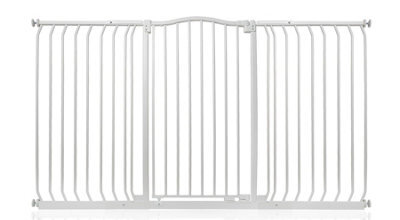 Safetots Extra Tall Curved Top Safety Gate, 161Cm - 170Cm, Matt White, Extra Tall 100Cm In Height, Pressure Fit Stair Gate - image 1