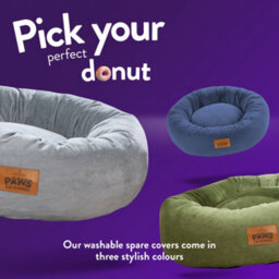 Slumberdown Paws For Slumber Donut Pet Bed, Navy, Medium, 65Cm Diameter - thumbnail 7