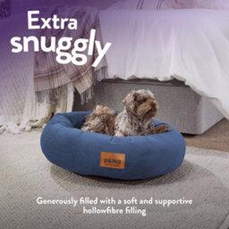 Slumberdown Paws For Slumber Donut Pet Bed, Navy, Medium, 65Cm Diameter - thumbnail 4