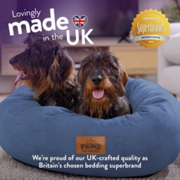 Slumberdown Paws For Slumber Donut Pet Bed, Navy, Medium, 65Cm Diameter - thumbnail 9