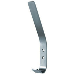 Flat Bar One Piece Hat & Coat Hook 60mm Projecion Satin Stainless Steel