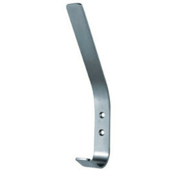Flat Bar One Piece Hat & Coat Hook 60mm Projecion Satin Stainless Steel - thumbnail 2