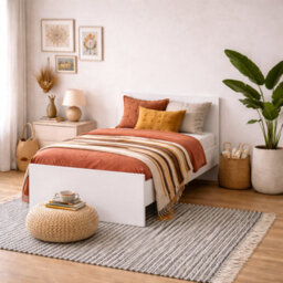 Wyld Haus Budapest 3Ft Single Gloss White Wooden Bed Frame