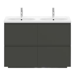 GoodHome Levanna Matt Dark Grey Freestanding Vanity Unit & Basin Set (W)1200mm (H)850mm - thumbnail 2
