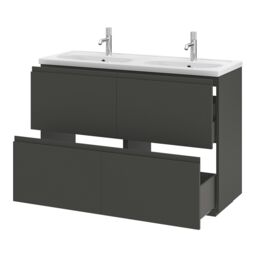 GoodHome Levanna Matt Dark Grey Freestanding Vanity Unit & Basin Set (W)1200mm (H)850mm - thumbnail 3