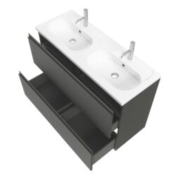 GoodHome Levanna Matt Dark Grey Freestanding Vanity Unit & Basin Set (W)1200mm (H)850mm - thumbnail 4