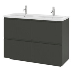 GoodHome Levanna Matt Dark Grey Freestanding Vanity Unit & Basin Set (W)1200mm (H)850mm - thumbnail 1