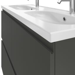 GoodHome Levanna Matt Dark Grey Freestanding Vanity Unit & Basin Set (W)1200mm (H)850mm - thumbnail 5