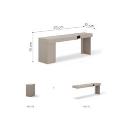 Arte Woow Desk With Storage Container 211Cm Left Door - Family Desk With Effortless Organisation - thumbnail 3