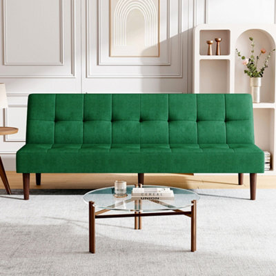 Living And Home Dark Green Contemporary Faux Cashmere Convertible Sofa Bed - image 1