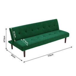 Living And Home Dark Green Contemporary Faux Cashmere Convertible Sofa Bed - thumbnail 6