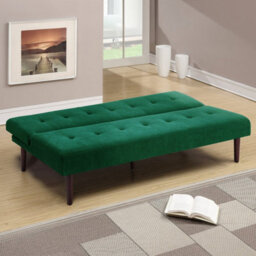 Living And Home Dark Green Contemporary Faux Cashmere Convertible Sofa Bed - thumbnail 2