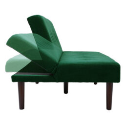 Living And Home Dark Green Contemporary Faux Cashmere Convertible Sofa Bed - thumbnail 3