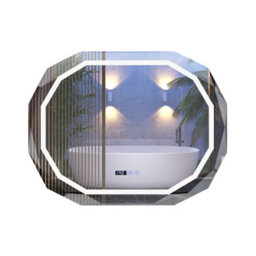 Costway Led Bathroom Mirror Single Beveled Edge Anti-Fog Mirror With 3 Color Led Light - thumbnail 2