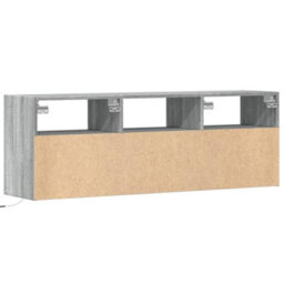 Berkfield Tv Wall Cabinet With Led Lights Grey Sonoma 130X31X45 Cm - thumbnail 8