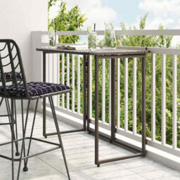 Berkfield Folding Garden Table Brown 90X51X75 Cm Poly Rattan - thumbnail 1