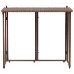 Berkfield Folding Garden Table Brown 90X51X75 Cm Poly Rattan - thumbnail 4