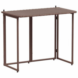 Berkfield Folding Garden Table Brown 90X51X75 Cm Poly Rattan - thumbnail 2