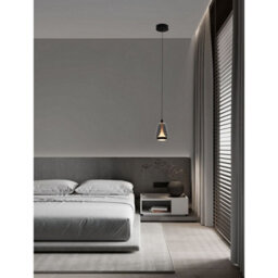 Luminosa Lighting Luminosa Alish Slim Pendant Ceiling Light Matt Black, Smokey Led 8W 330Lm 3000K - thumbnail 2