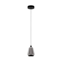 Luminosa Lighting Luminosa Alish Slim Pendant Ceiling Light Matt Black, Smokey Led 8W 330Lm 3000K