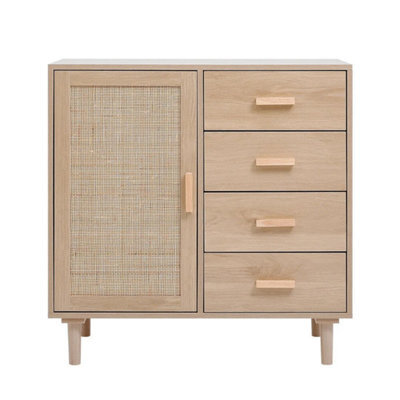 Wood Bedside Cabinet Chest Of 4 Drawers Storage - image 1