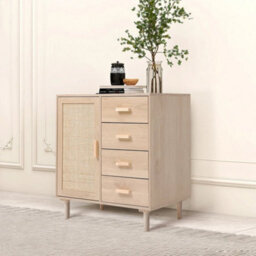 Wood Bedside Cabinet Chest Of 4 Drawers Storage - thumbnail 5