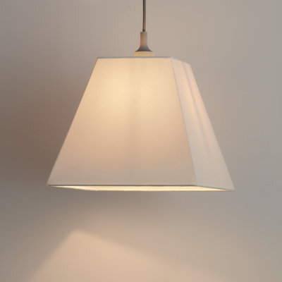 GoodHome Qarnay Cream Fabric Dyed Pyramid Light Shade (D)30Cm - image 1