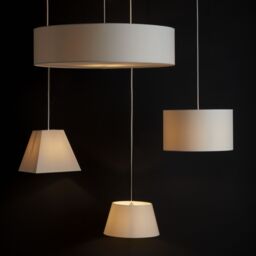 GoodHome Qarnay Cream Fabric Dyed Pyramid Light Shade (D)30Cm - thumbnail 6